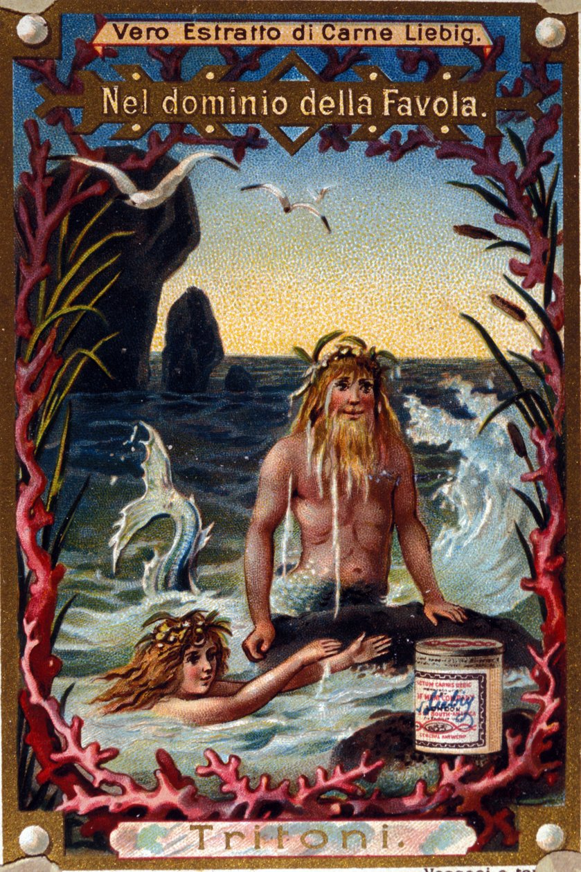 Representation of Newts, Legendary Creatures Half Man Half Fish by Unknown artist