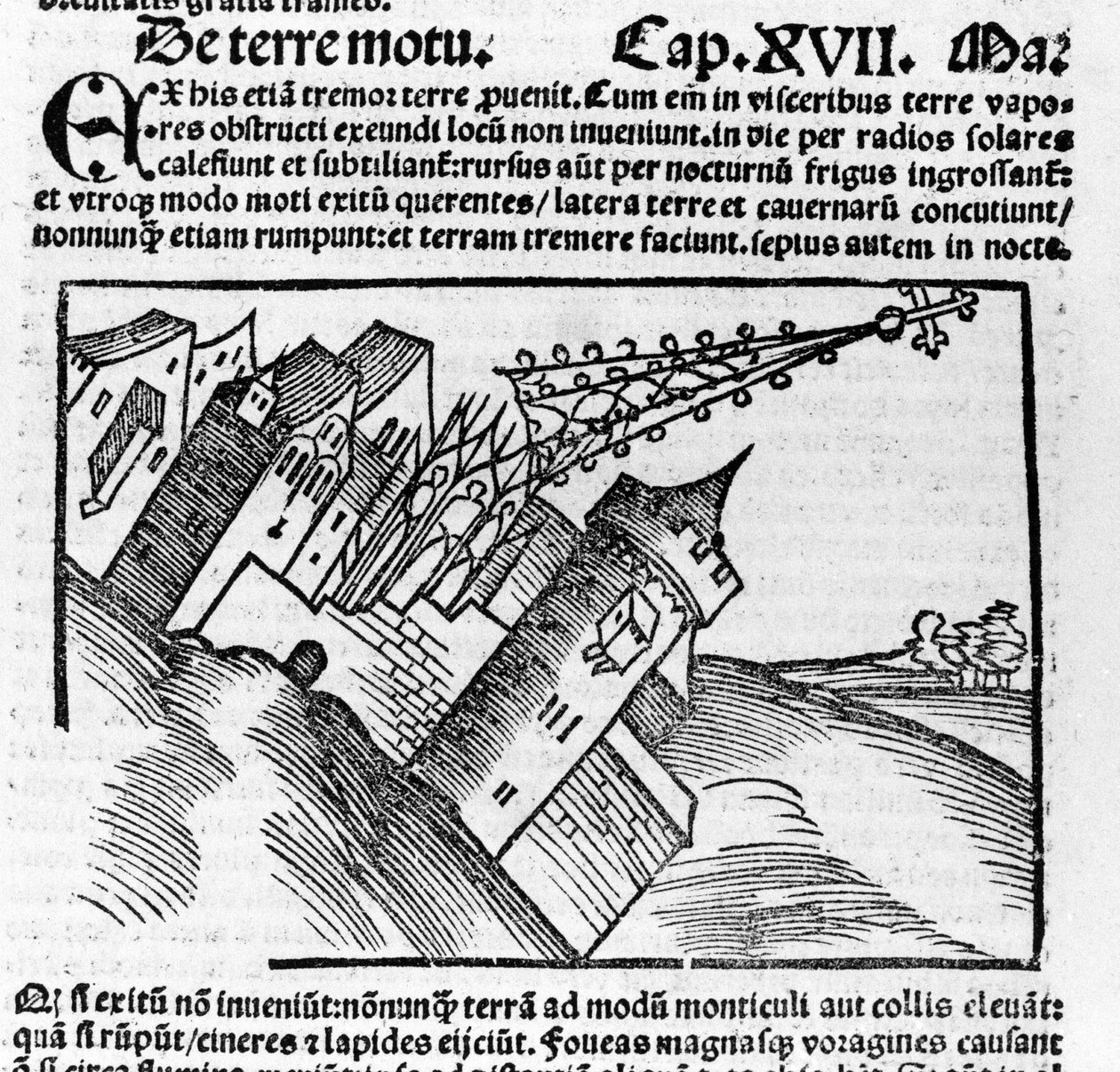 Representation of the earthquake in the 16th century by Unknown artist
