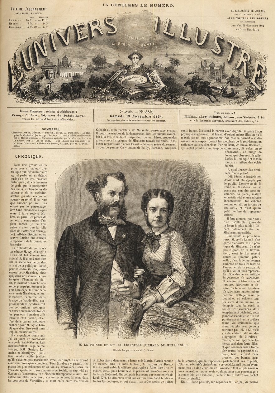 Richard Klemens von Metternich and Pauline Metternich - The Illustrous Universe of 1864 by Unknown artist