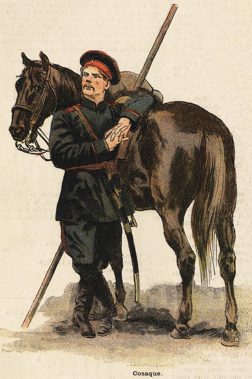 Russian Cossack Costume (19th Century Engraving, Bianchetti Collection) by Unknown artist