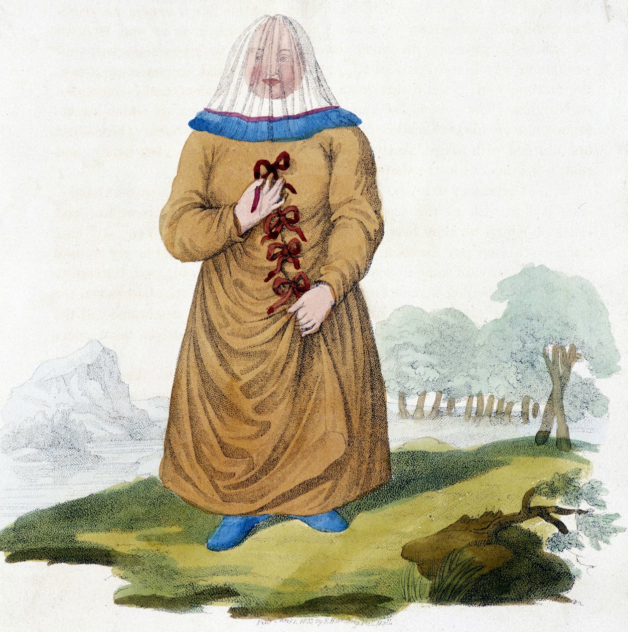 Russian woman of an Ostiak tribe in traditional costume (Khanty or Khante: Paleosiberian hunters, established in the forest area of the middle Ob valley) by Unknown artist