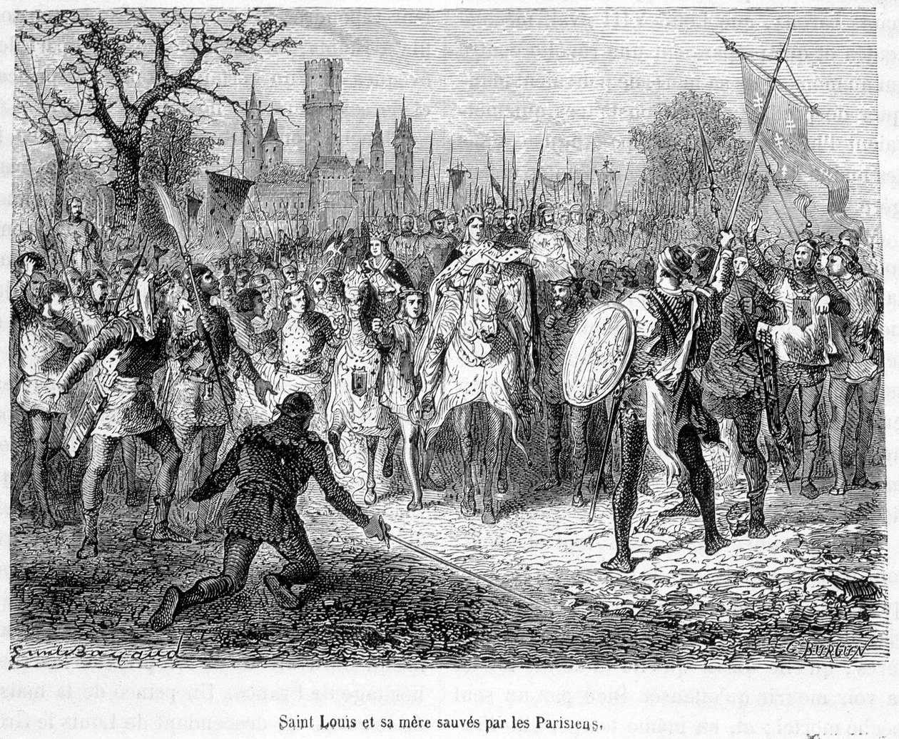Saint Louis and his mother saved by Parisians - in 