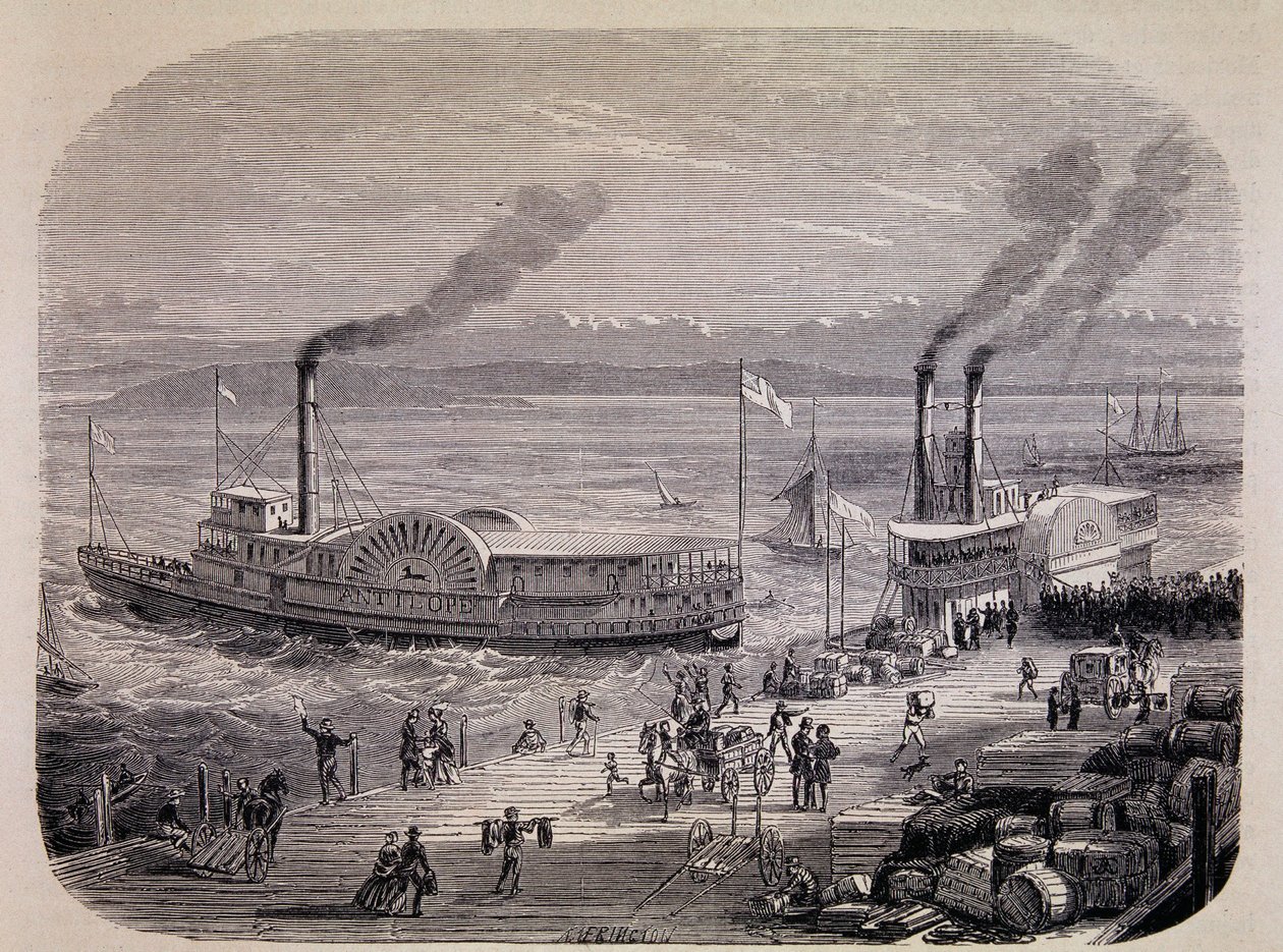 San Francisco Docks and Paddle Wheeled Boats (California) - in 