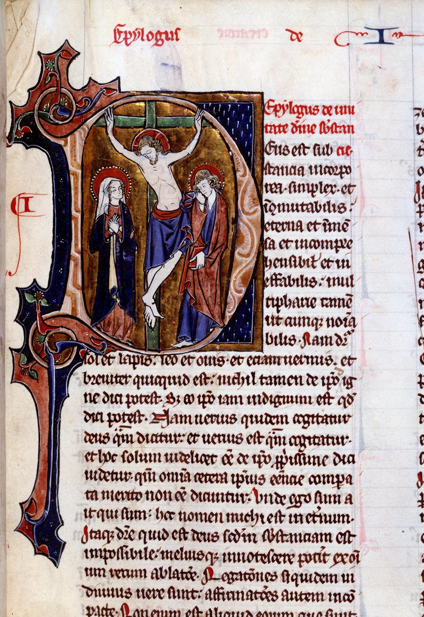 Scene of crucifixion in a letterhead (letter D) by Unknown artist
