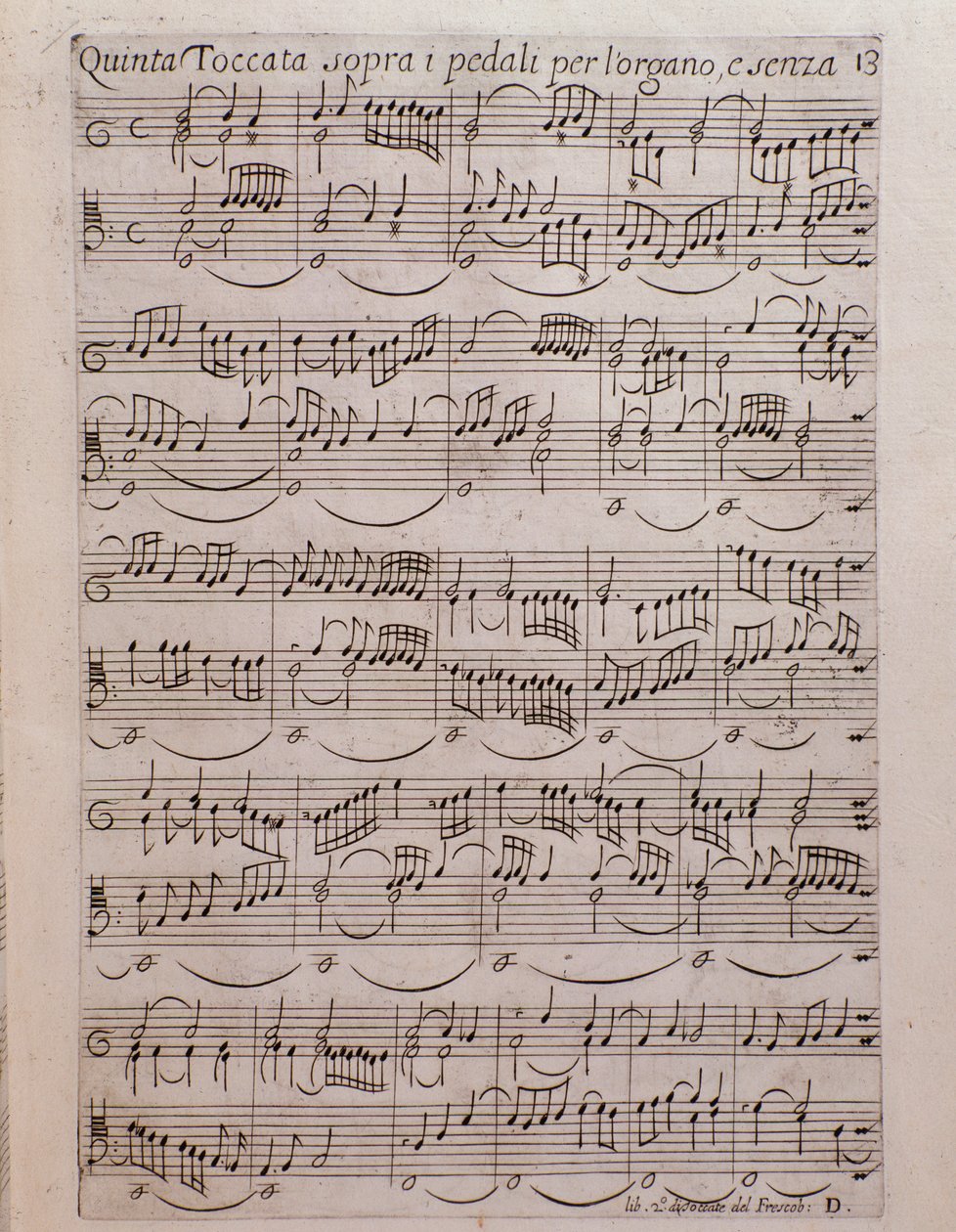 Sheet music page of Second book of toccate by Girolamo Frescobaldi by Unknown artist