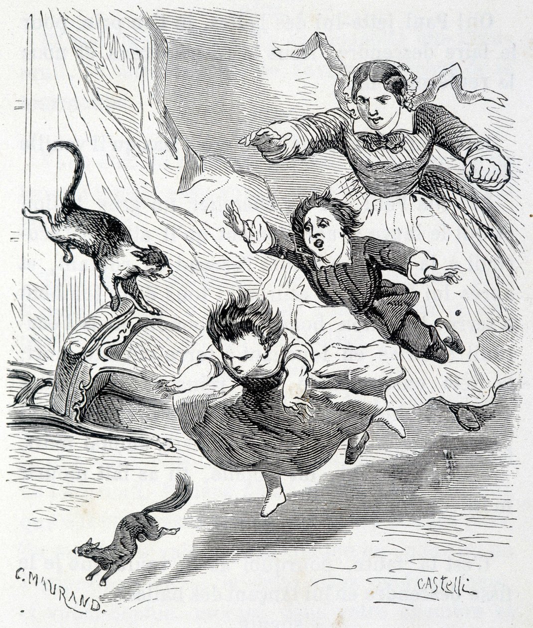 Sophie and the squirrel - in The misfortunes of Sophie by the Countess of Segur, Hachette by Unknown artist