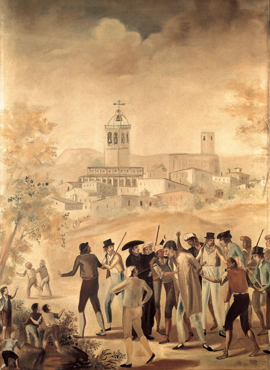 Spanish War of Independence: arrest of a French citizen close to Manresa, Anonymous painting by Unknown artist