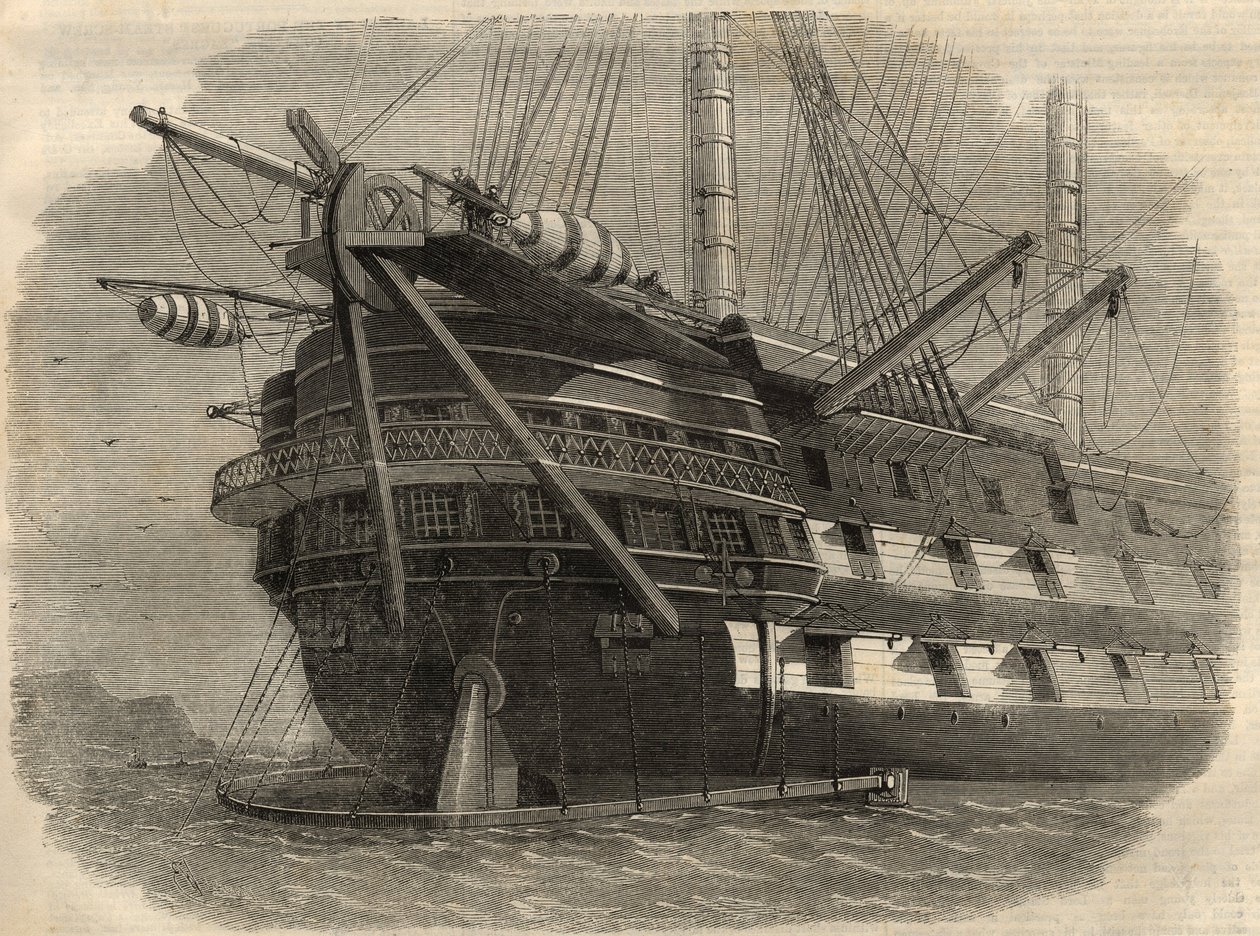 Telegraphy: View of the Stern of the Ship H.M.S. 