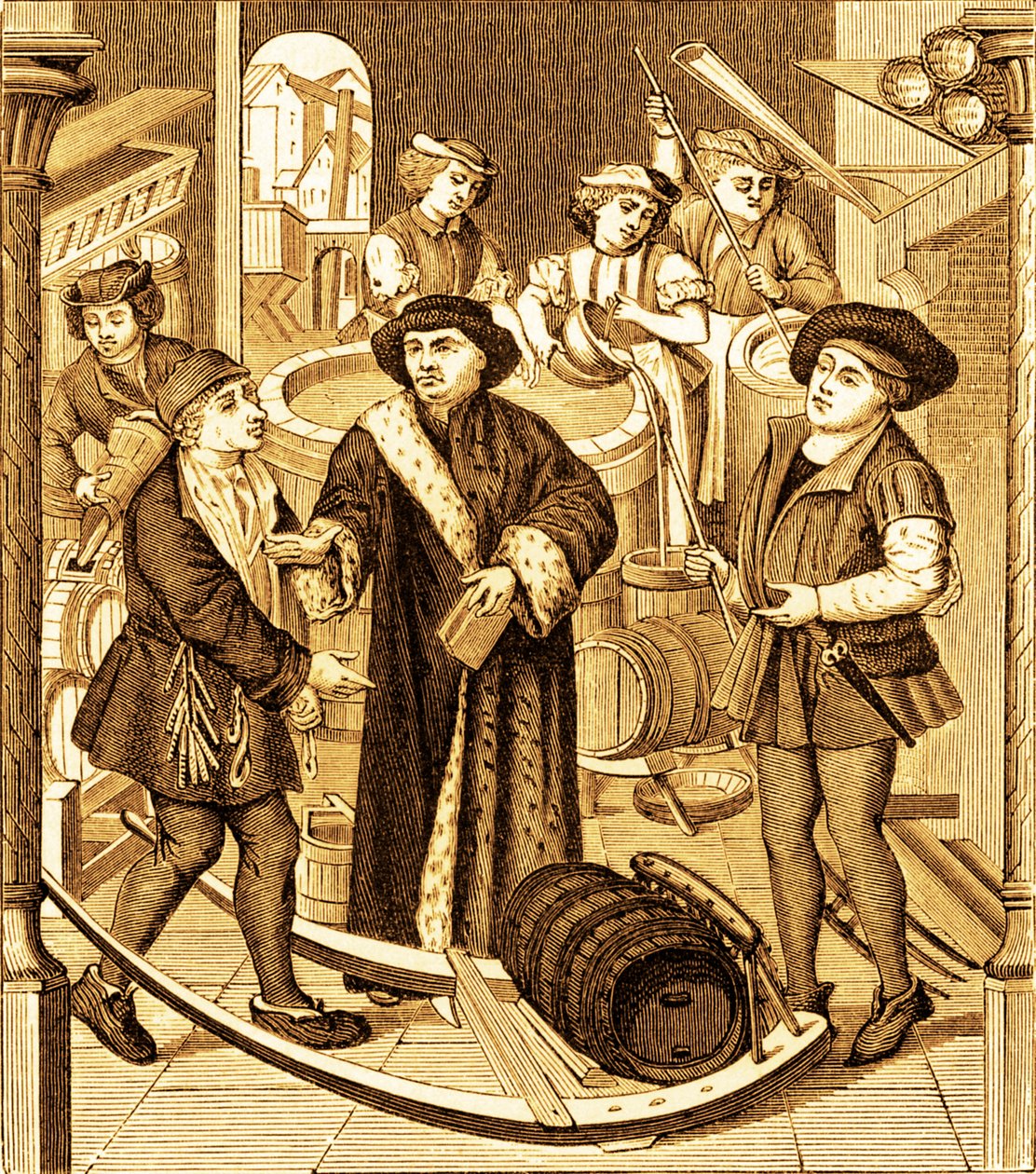 The Bishop of Tournai Receiving the Tithe of Beer in Tournai by Unknown artist