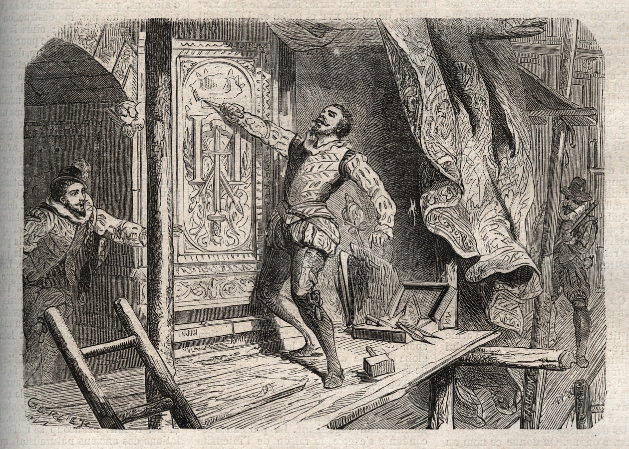 The Death of Jean Goujon, engraving in 