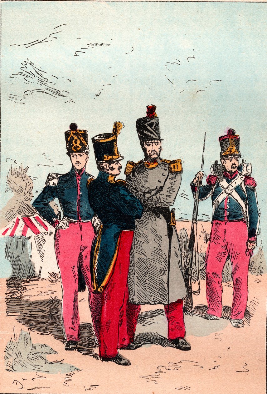 The French Army under the Reign of Louis Philippe from 1830 to 1848 - Line - Engraving from 1882 in 