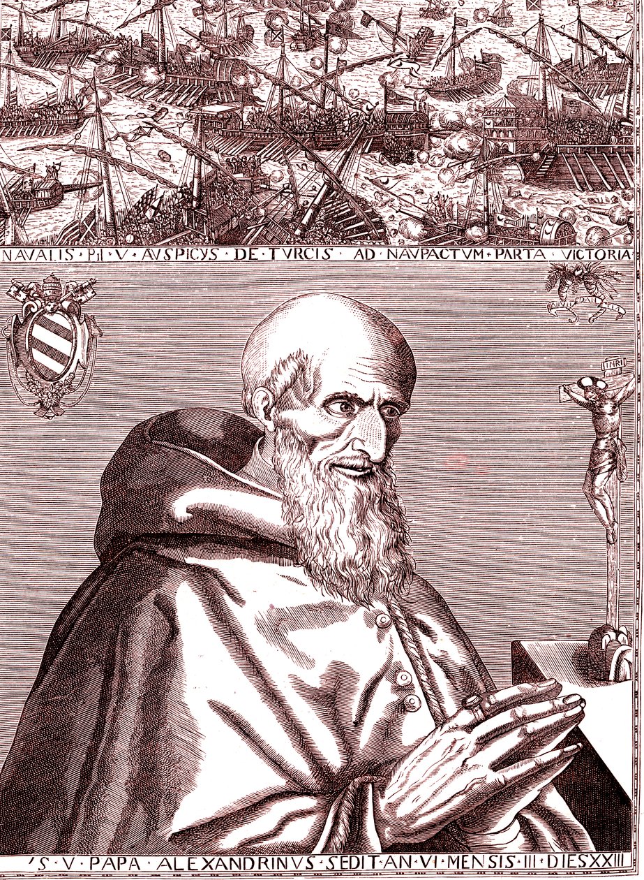 Pope Pius V Makes Alliance with the Spanish Fleet and Venice Italian Fleet Against the Turkish in the Battle of Lepanto in October 1571 by Unknown artist