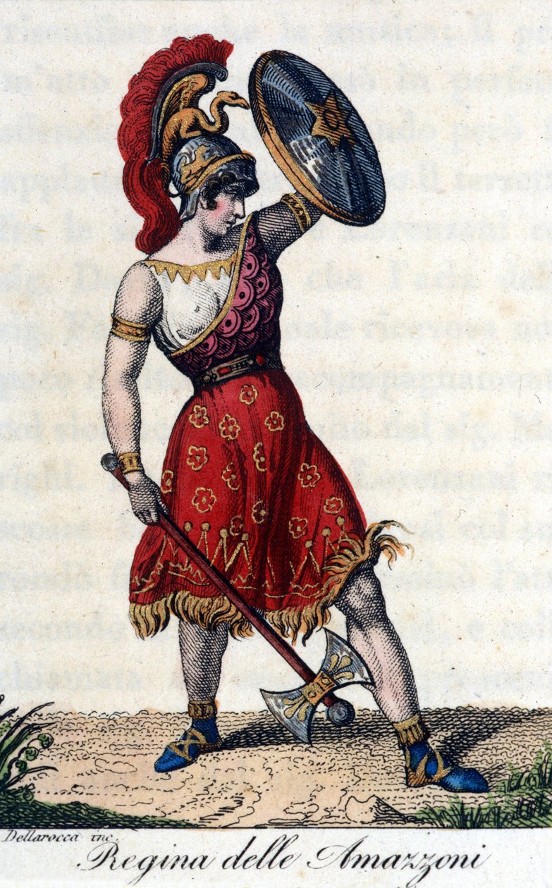 The Queen of the Amazons. Illustration of an opera booklet. 19th century