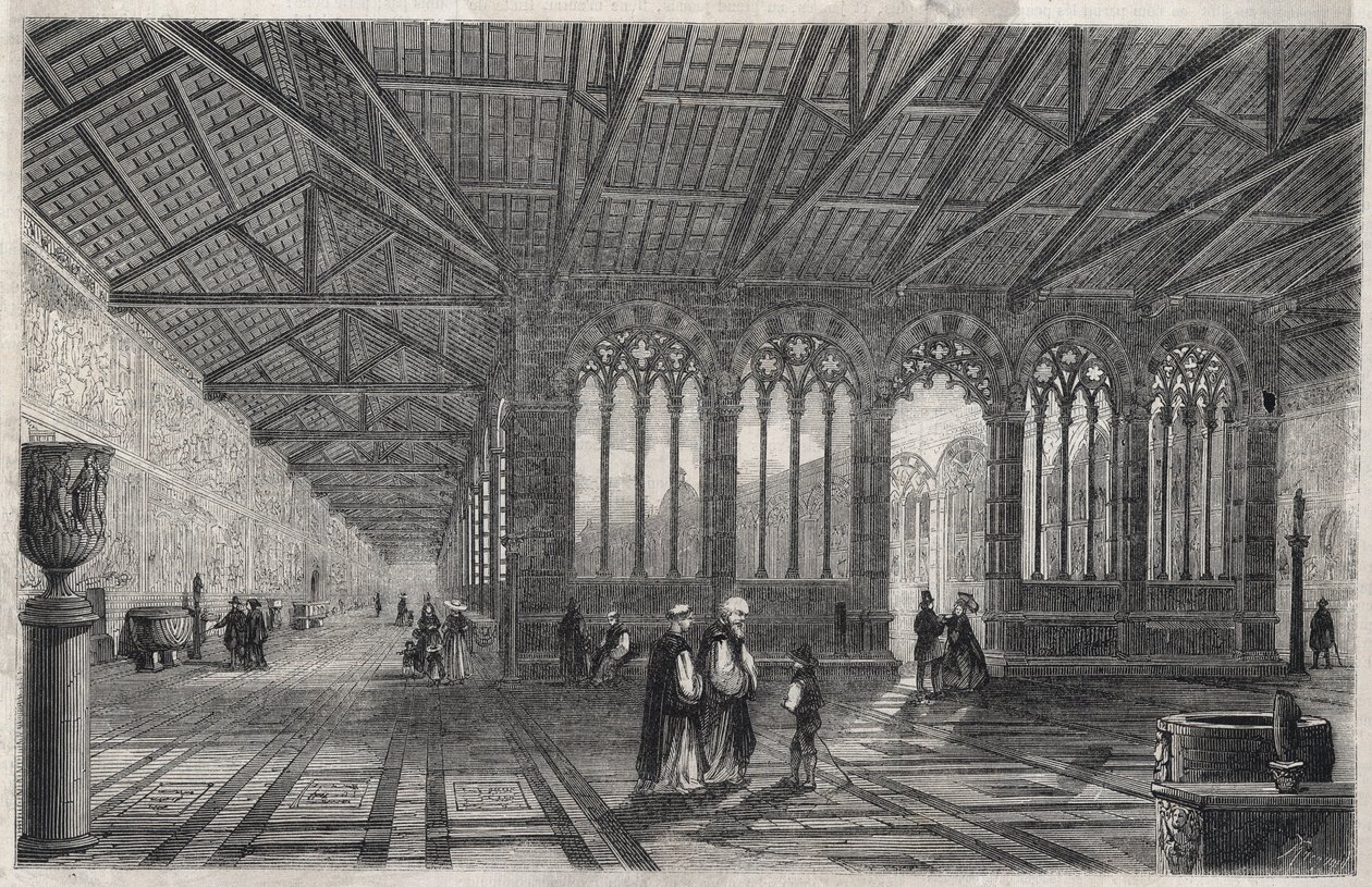The cemetery of Camposanto Piazza dei Miracoli (Square of Miracles) in Pisa, Italy. Engraving in 