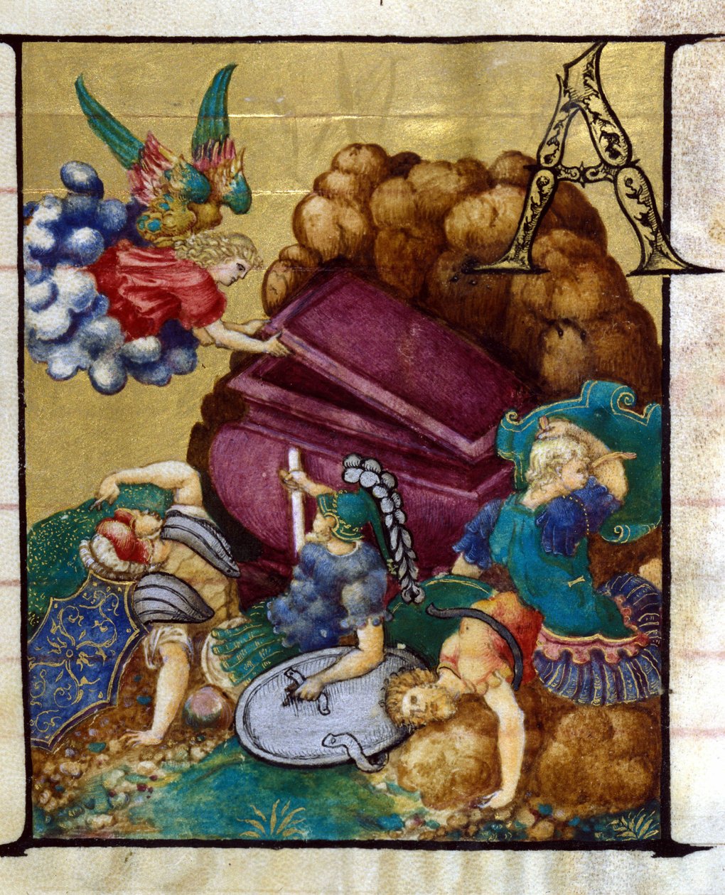 The Empty Tomb. Miniature in a 15th century choir, Church of the Crowned Virgin of Lodi by Unknown artist