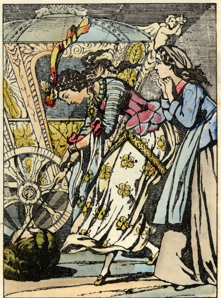 The good fairy turns the pumpkin into a carriage before Cinderella's ...