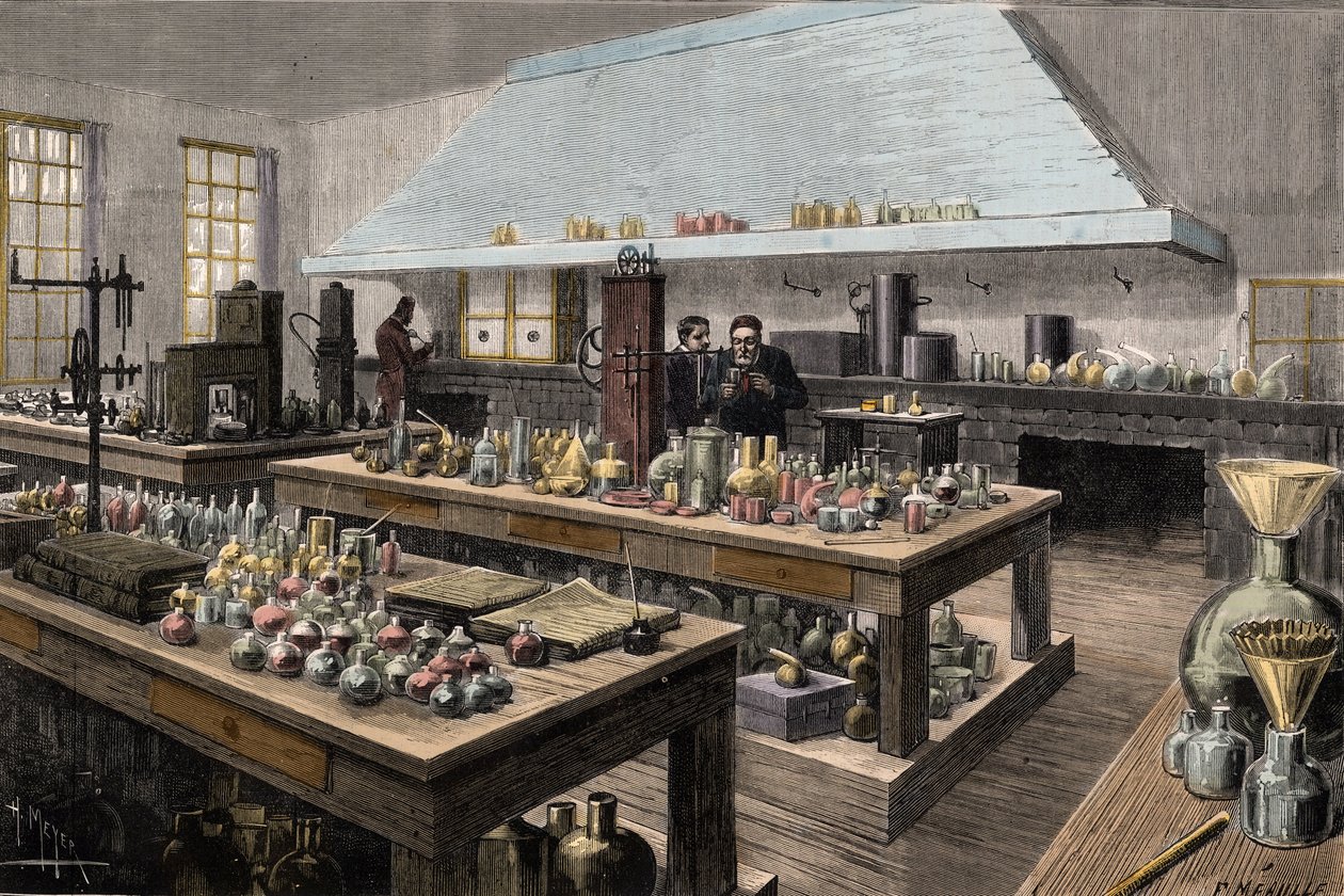 The great laboratory of Louis Pasteur (1822-1895), French chemist and ...