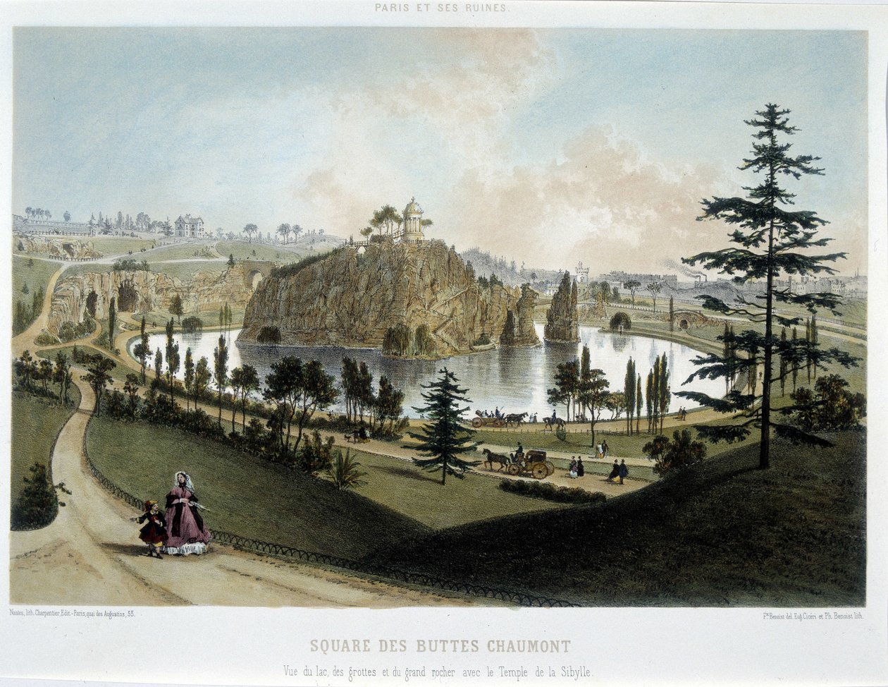 Transformations of Paris under the Second Empire, Haussmann Paris. The Garden of Buttes Chaumont by Unknown artist