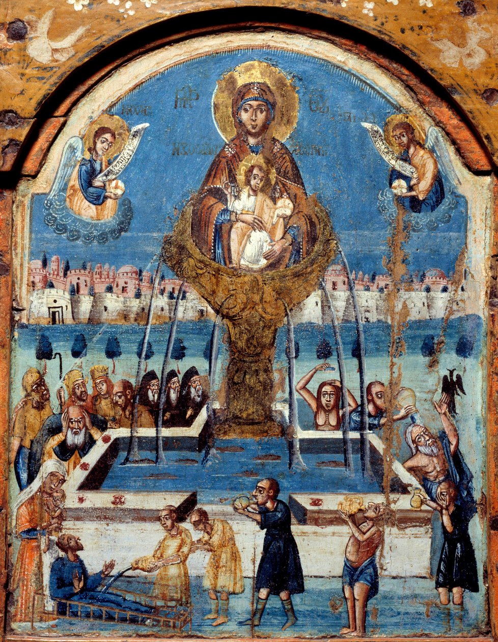 Triptych of the Virgin, Source of Life by Unknown artist