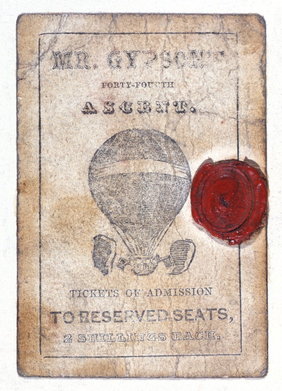 Two shilling ticket for reserved seats at Mr Gypson