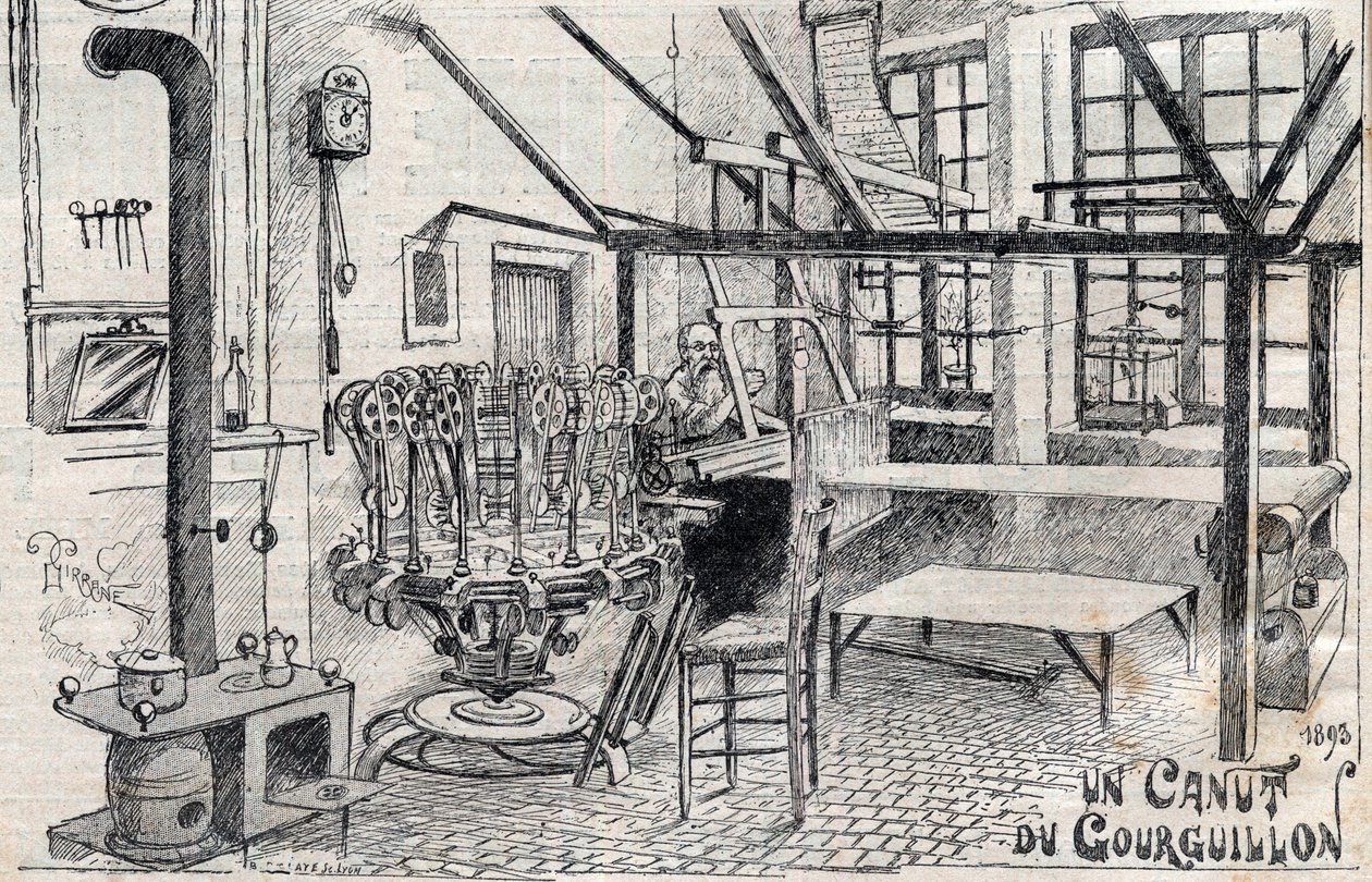 A silk worker from Gourguillon (Lyon) in 1893 (engraving in 