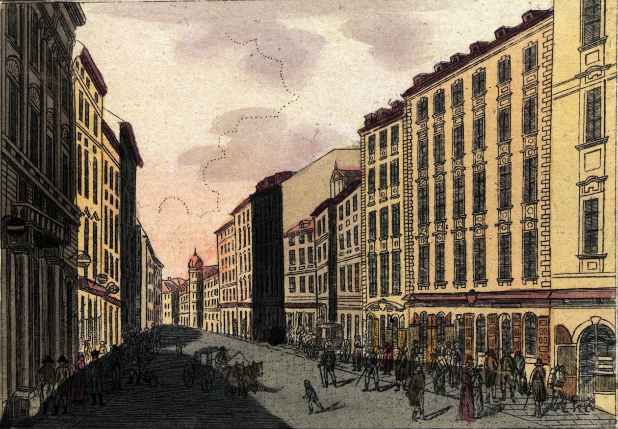 View of Kohlmarkt Street in Vienna, Austria by Unknown artist
