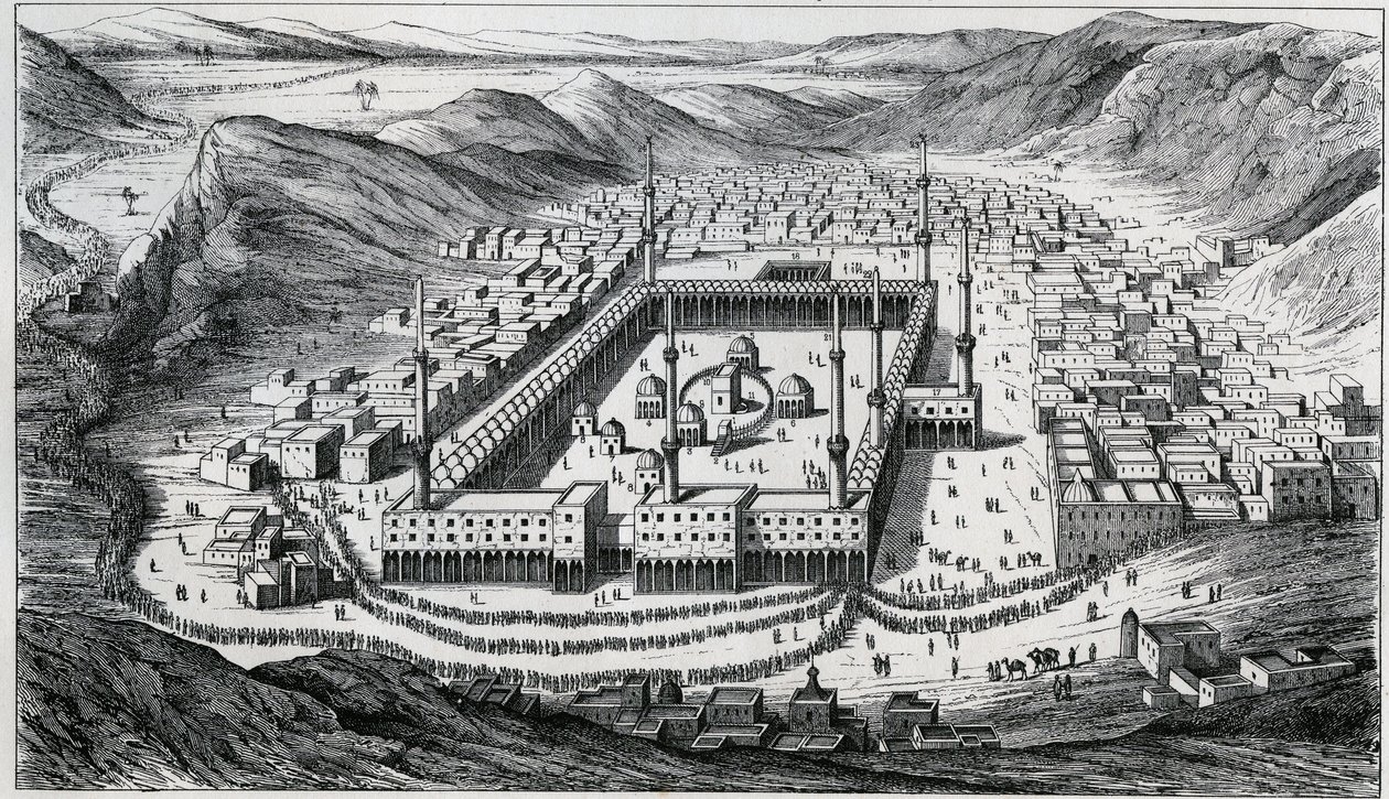 View of Mecca and its large mosque at the time of the pilgrims