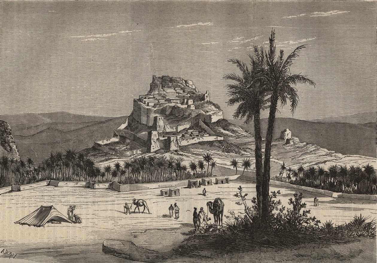 View of Oued el Golea in Algeria in the south of the province of Oran at the end of the 19th century (engraving) by Unknown artist