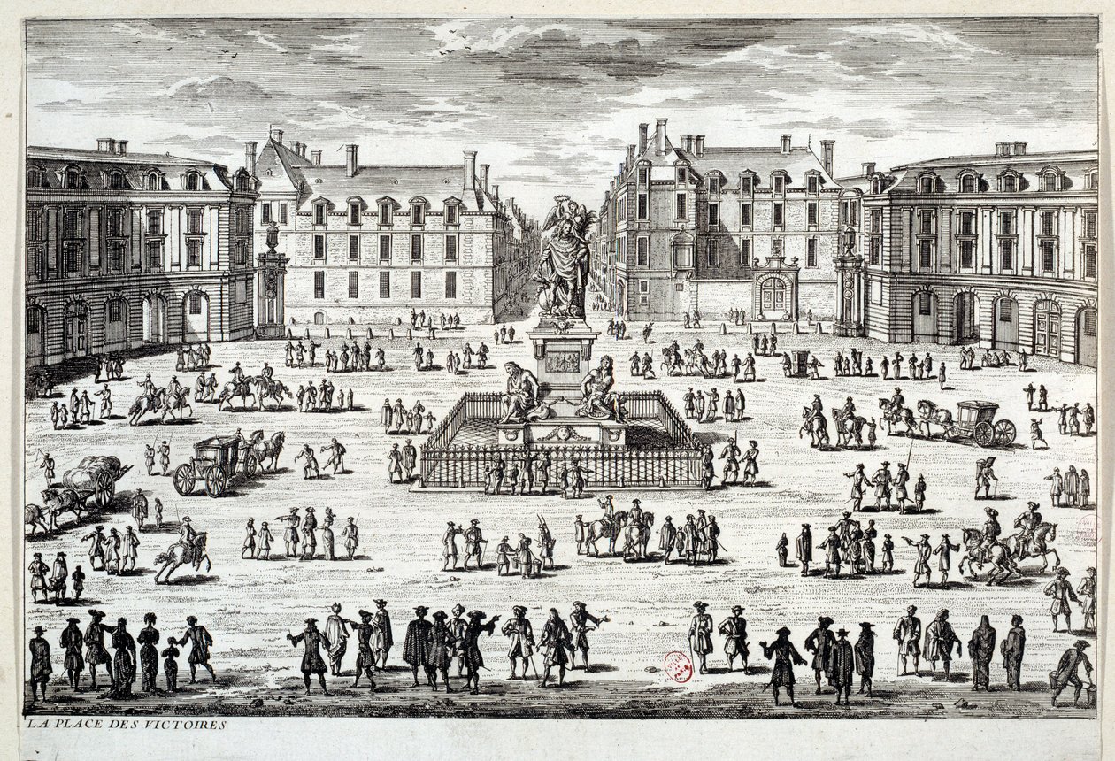 View of Place des Victoires in Paris with the statue of Louis XIV by Unknown artist