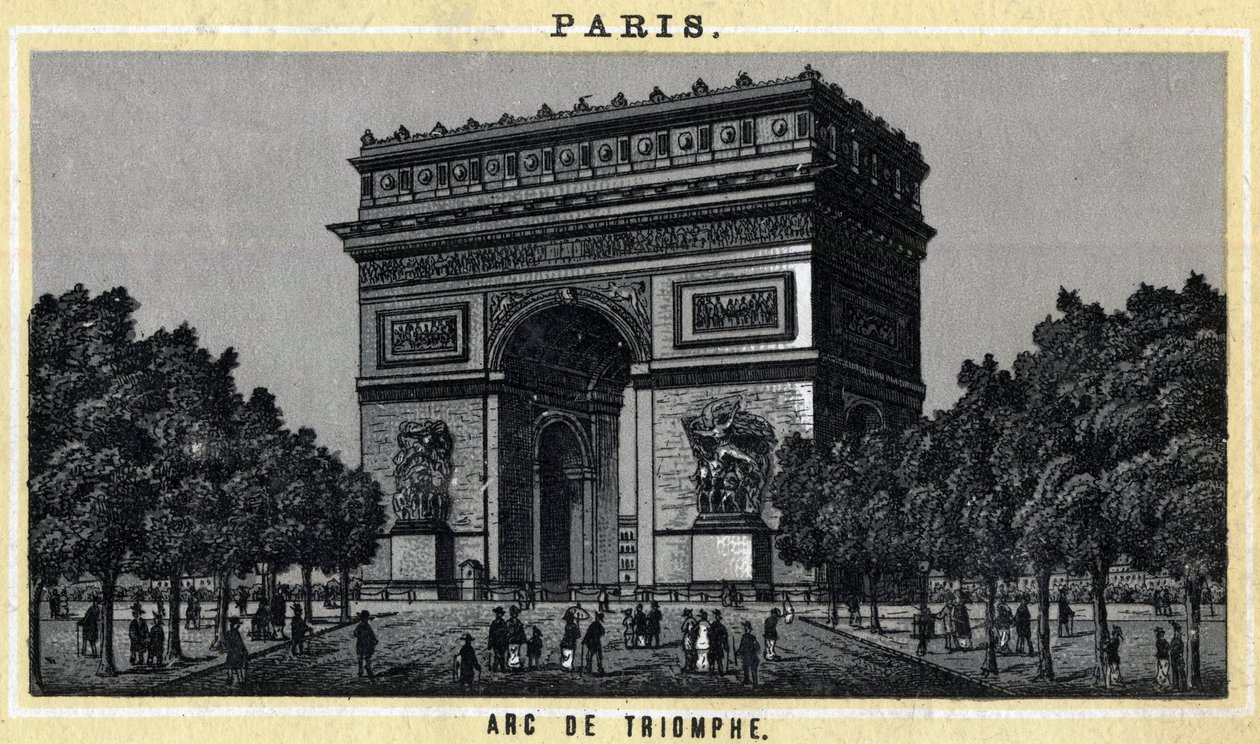 View of the Arc de Triomphe in Paris by Unknown artist