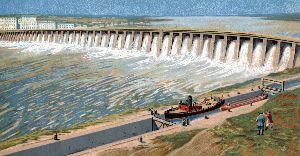View of the Dnieper Hydroelectric Station, 1932 by Unknown Artist