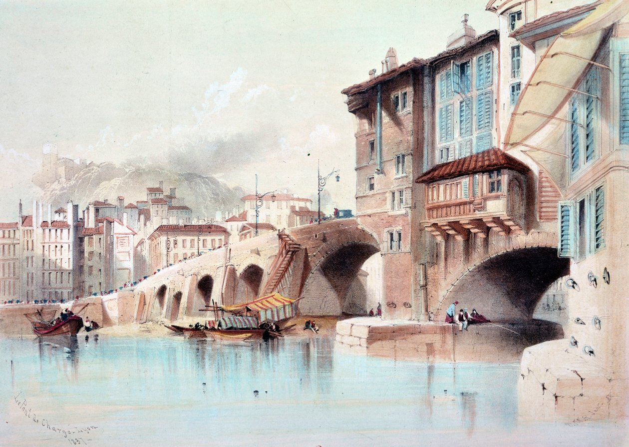 View of the City of Lyon and the Pont de Charge by Unknown artist