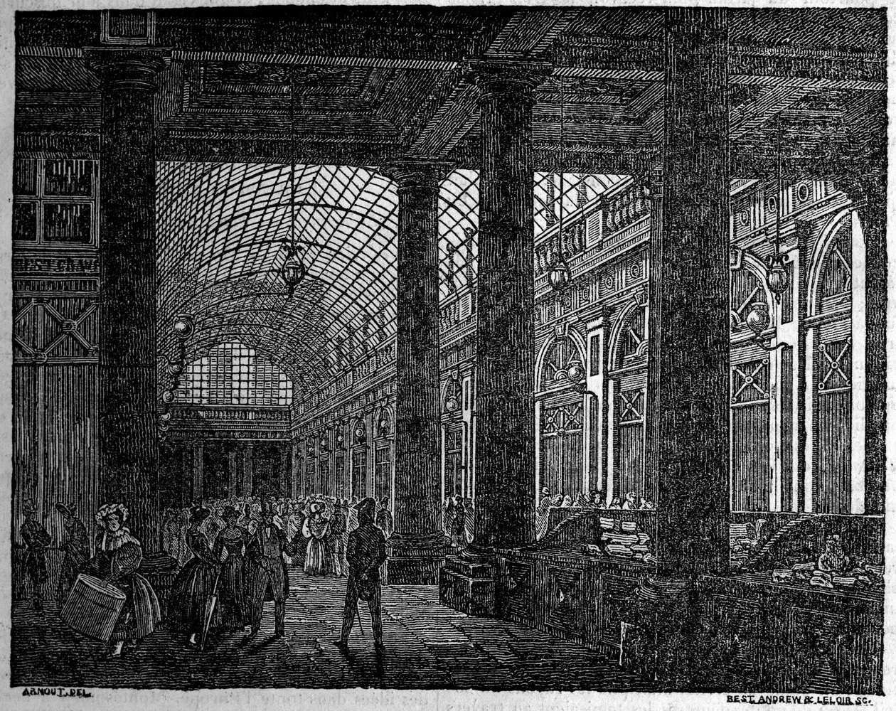 View of the gallery of Orleans at the Palais Royal de Paris in 1835 by Unknown artist