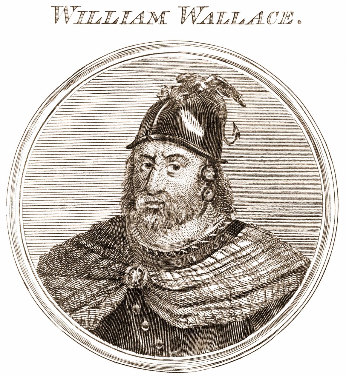 William Wallace. Scottish Chief 1270-1305. Engraving 19th Century by Unknown artist