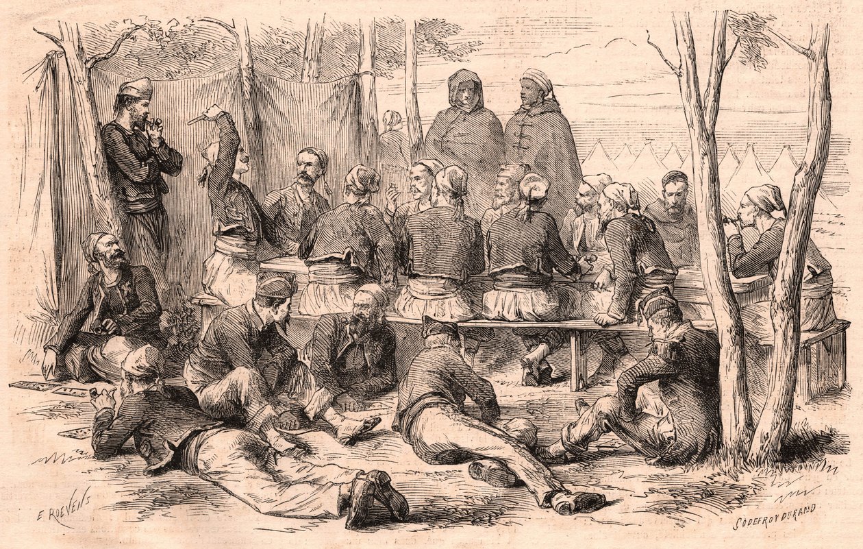 Zouave Group taking rest at Chalons camp by Unknown