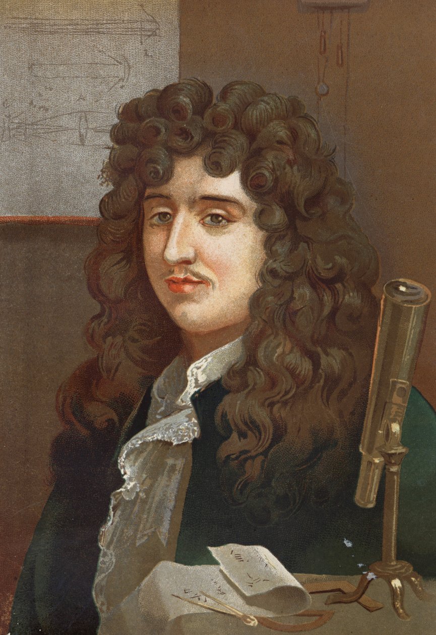 Portrait of Christiaan Huygens, Dutch Physicist and Mathematician (1629-1695) After La Ciencia y sus Hombres by Louis Figuier. Barcelona 1881 by Unknown artist