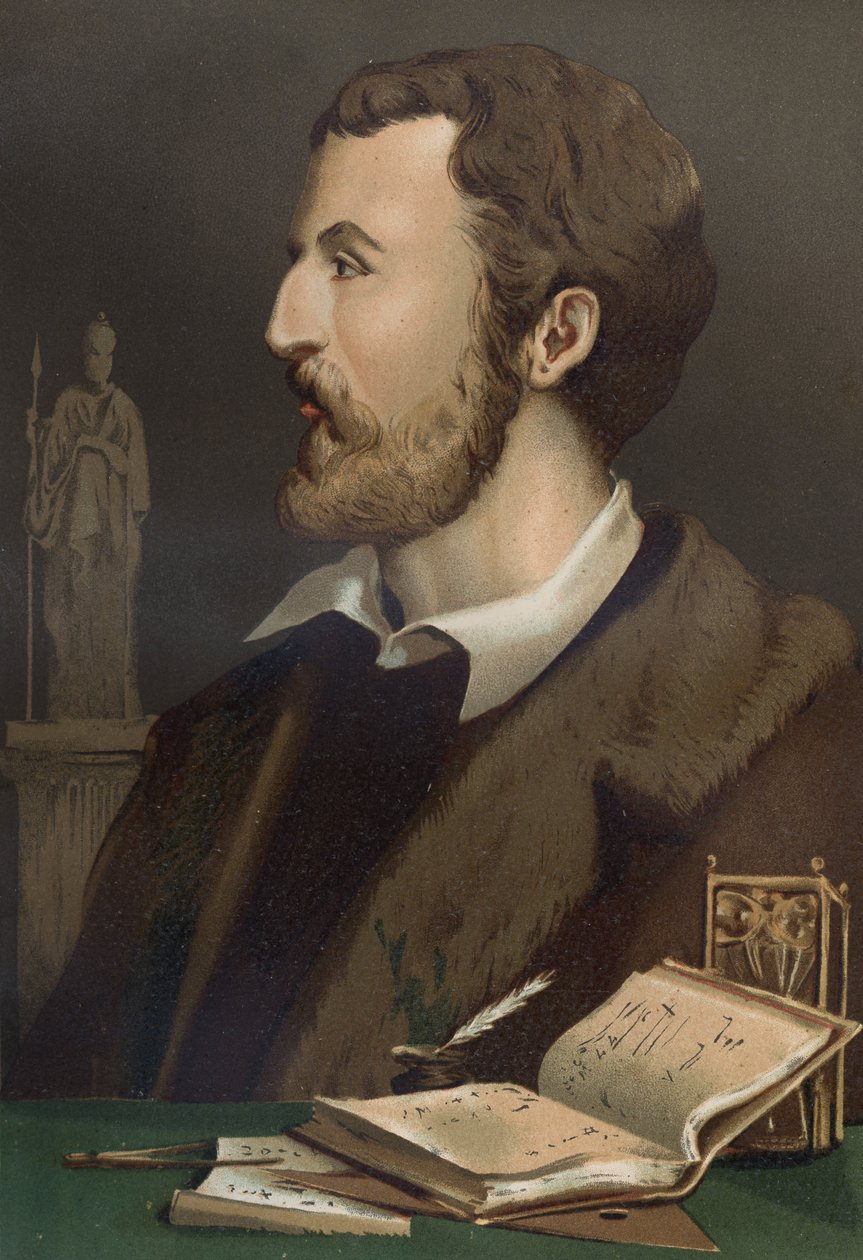 Portrait of Jerome Cardan in Italian Gerolamo Cardano (Cardanus Hieronymus) Medecin, mathematician, philosopher and Italian astrologer (Pavia) by Unknown artist