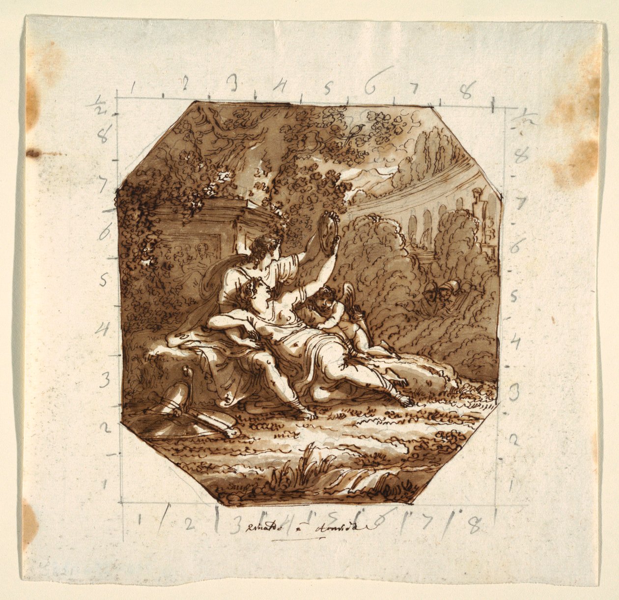 Ceiling Design with Rinaldo and Armida, Palazzo Milzetti, Faenza, 1804-05 by Unknown artistUnknown artist