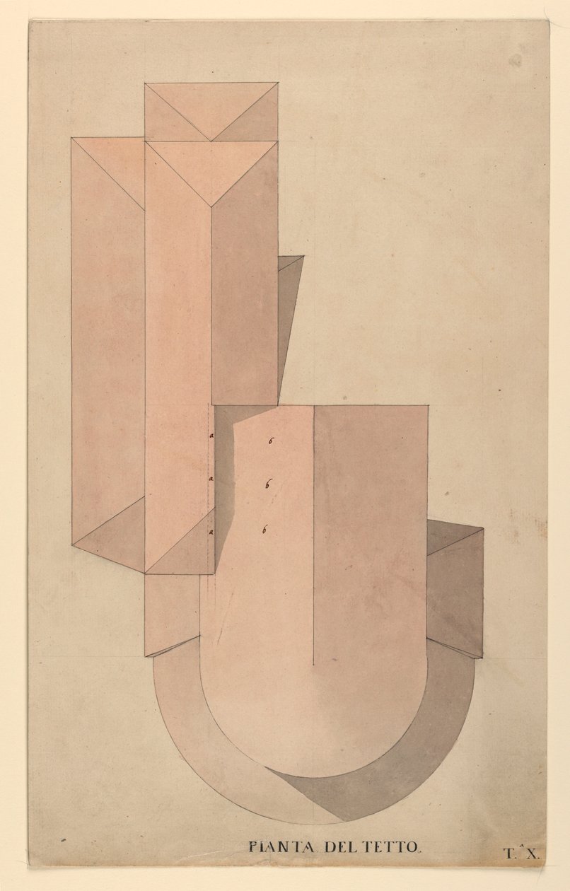 Competition Design for La Fenice, Venice: Roof Plan, 1788 by Unknown artistUnknown artist