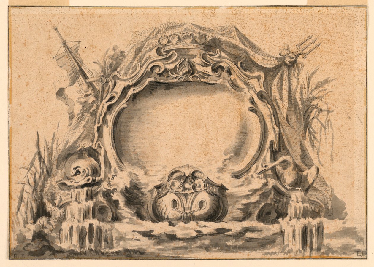 Copy of an escutcheon in one of the fetes publications, ca. 1740 by Unknown artistUnknown artist