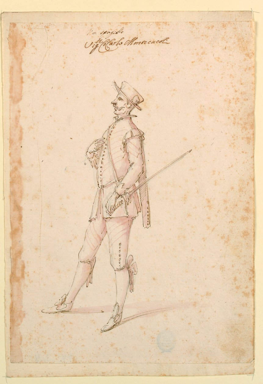 Costume Design: A Captain for a Ballet, ca. 1720