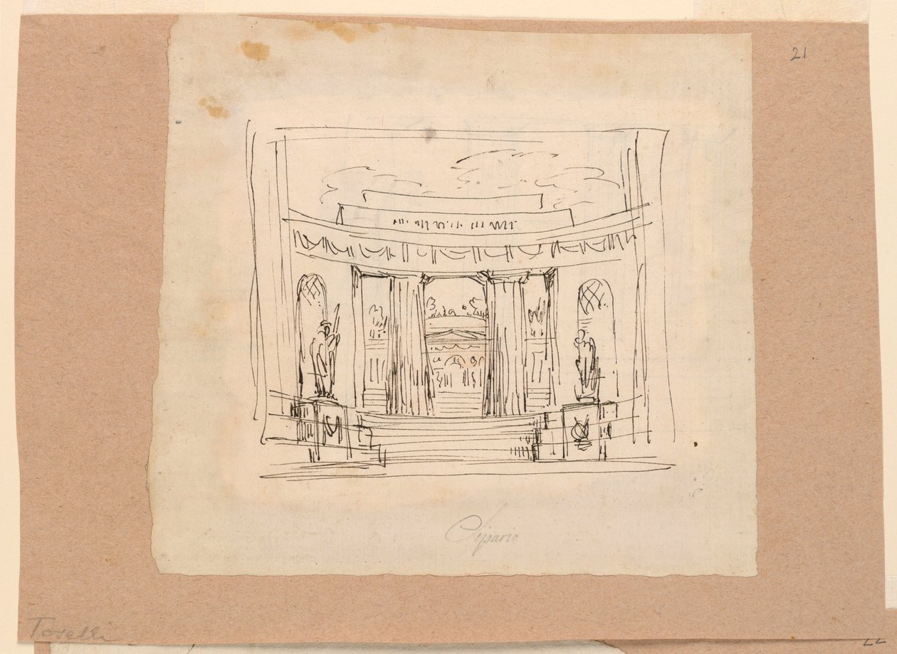 Curtain Design, Curving Gateway Antique Architecture by Unknown artistUnknown artist