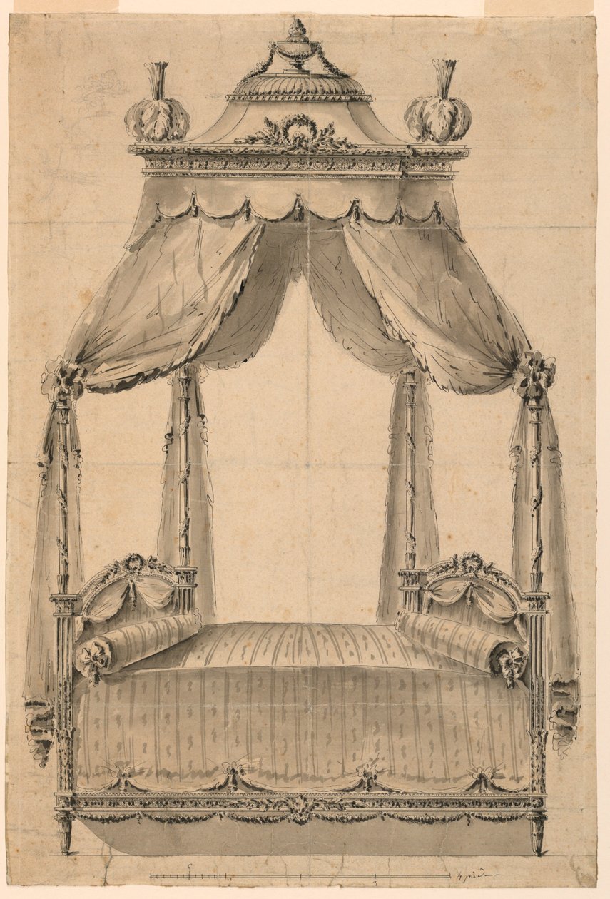 Design for a Bed, ca. 1785 by Unknown artistUnknown artist