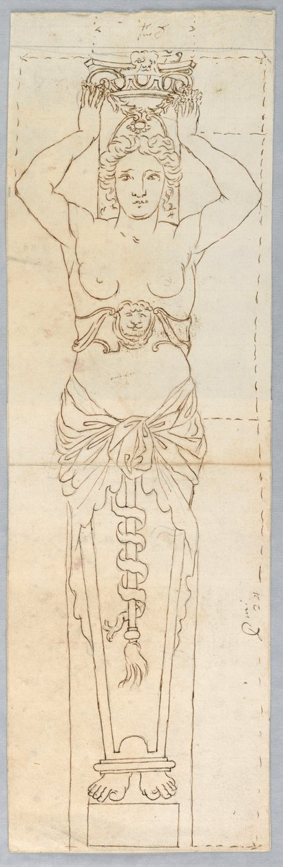 Design for a Caryatid, 18th century by Unknown artistUnknown artist