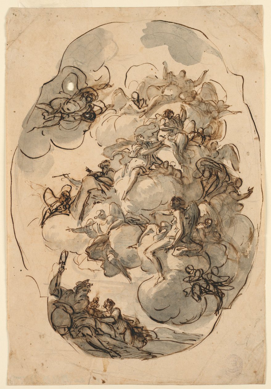 Drawing, Design for a Ceiling, 17th–19th century by Unknown artistUnknown artist