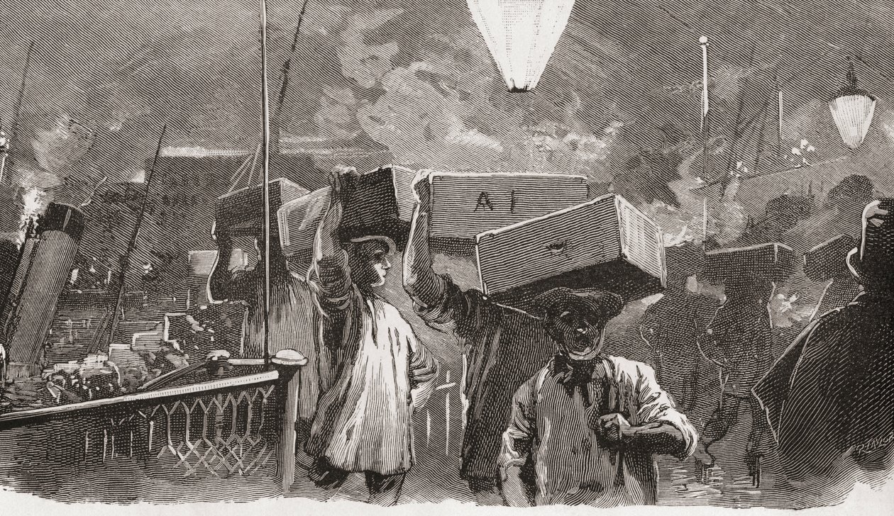 5 A.M. in Billingsgate Fish Market, London, England in the 19th Century by Unknown artist