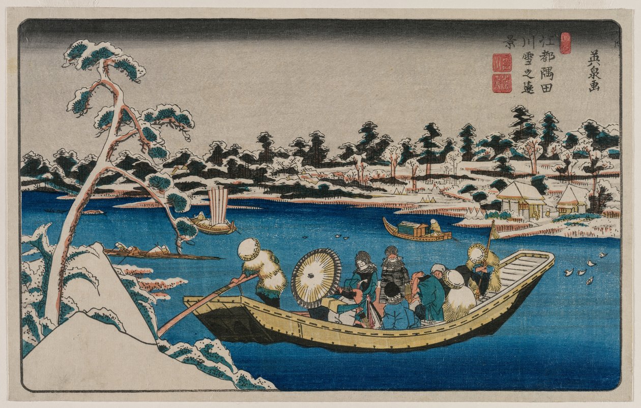 A Distant View of Snow on the Sumida River in Edo by Unknown artist