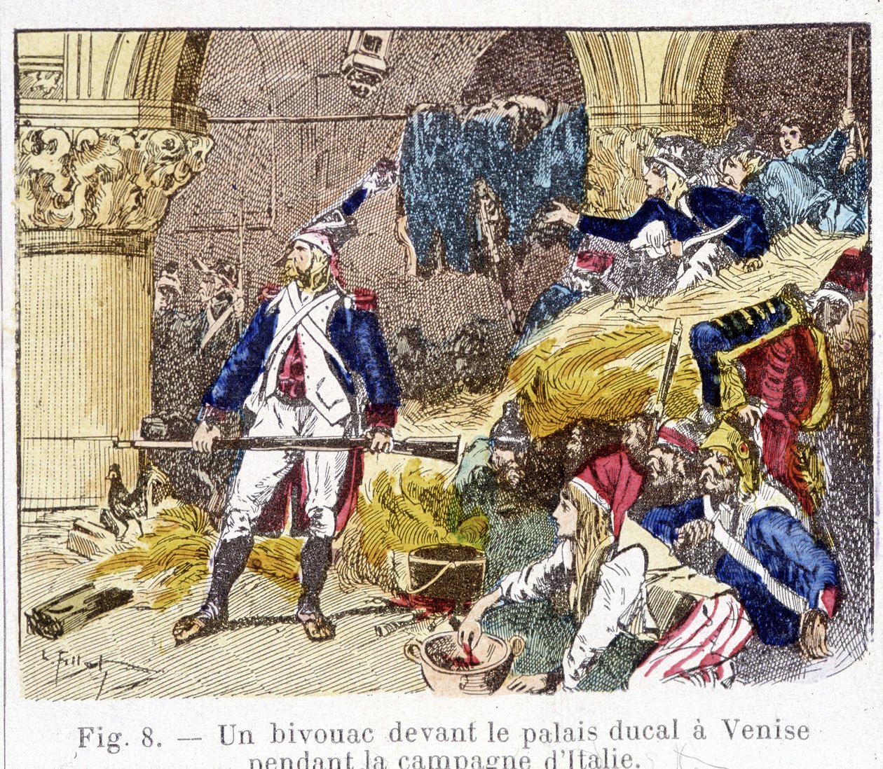 A bivouac in front of the ducal palace in Venice during the Italian campaign by Unknown artist