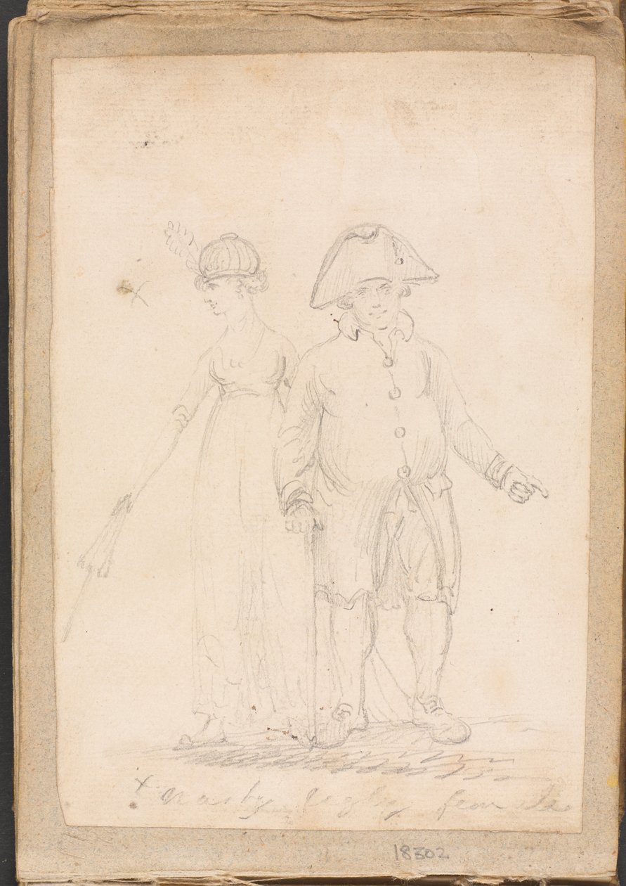 A lady and gentleman in civilian dress by Unknown artist