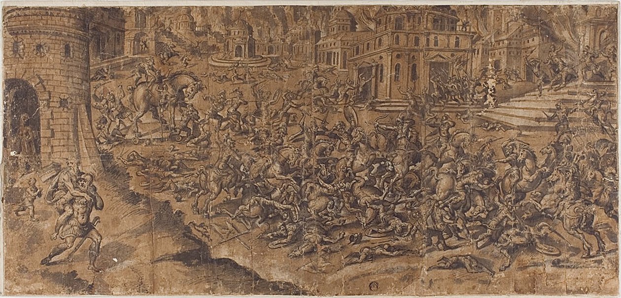 Aeneas Leaving the Burning City of Troy by Unknown artist
